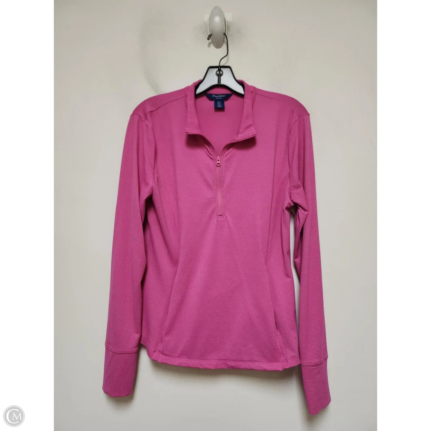 Athletic Top Long Sleeve Collar By Tommy Bahama In Pink, Size: L