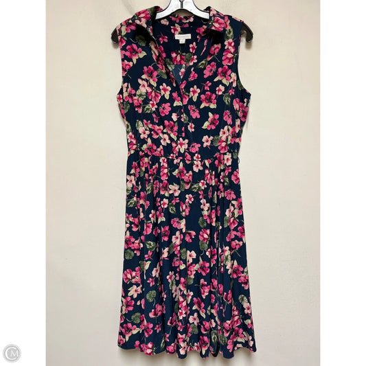 Dress Casual Midi By Charter Club In Floral Print, Size: L