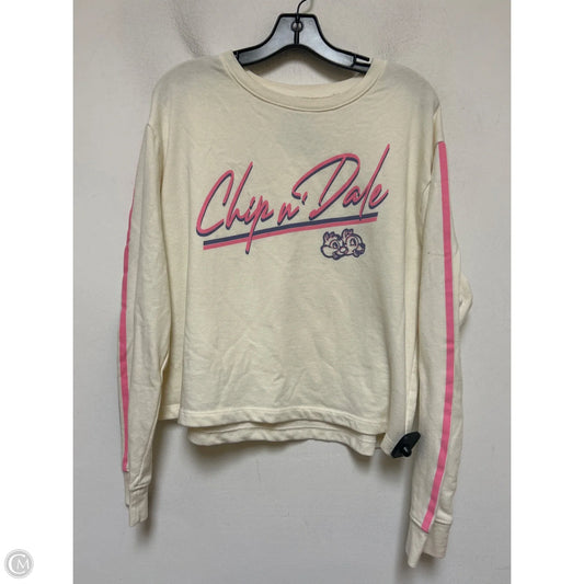 Sweatshirt Crewneck By Disney Store In Cream & Pink, Size: Xl