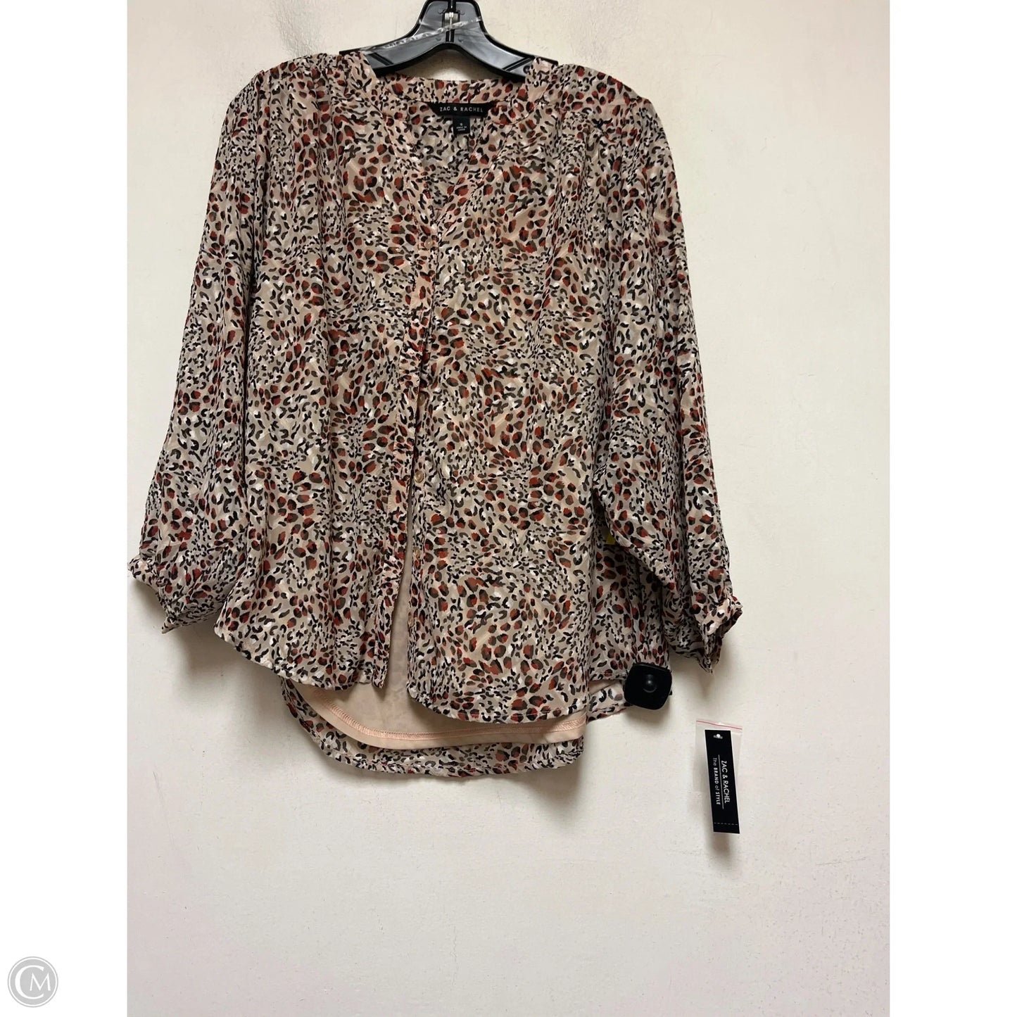 Top Long Sleeve By Zac And Rachel In Animal Print, Size: S