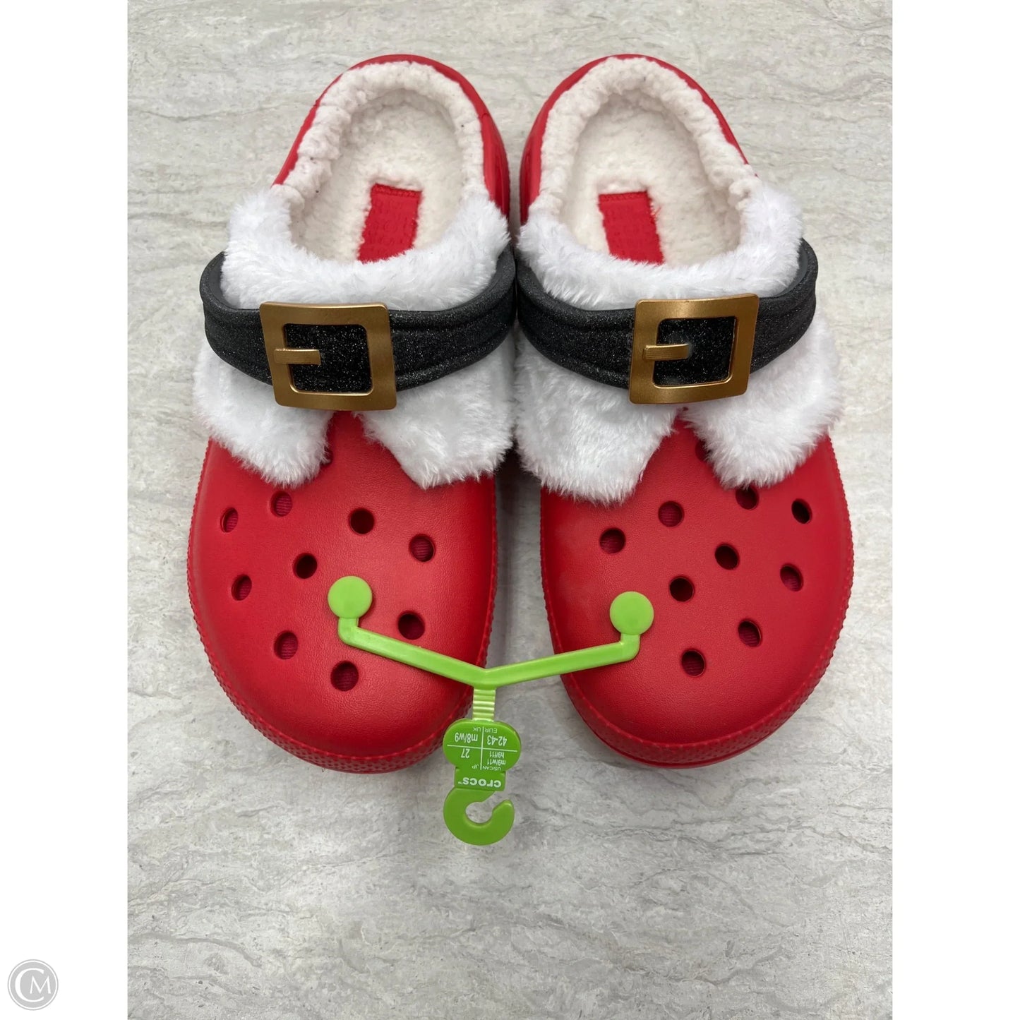 Shoes Flats By Crocs In Red & White, Size: 11