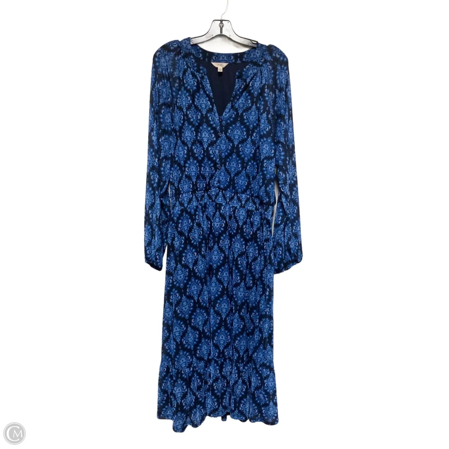 Dress Casual Midi By Terra & Sky In Blue, Size: 1x