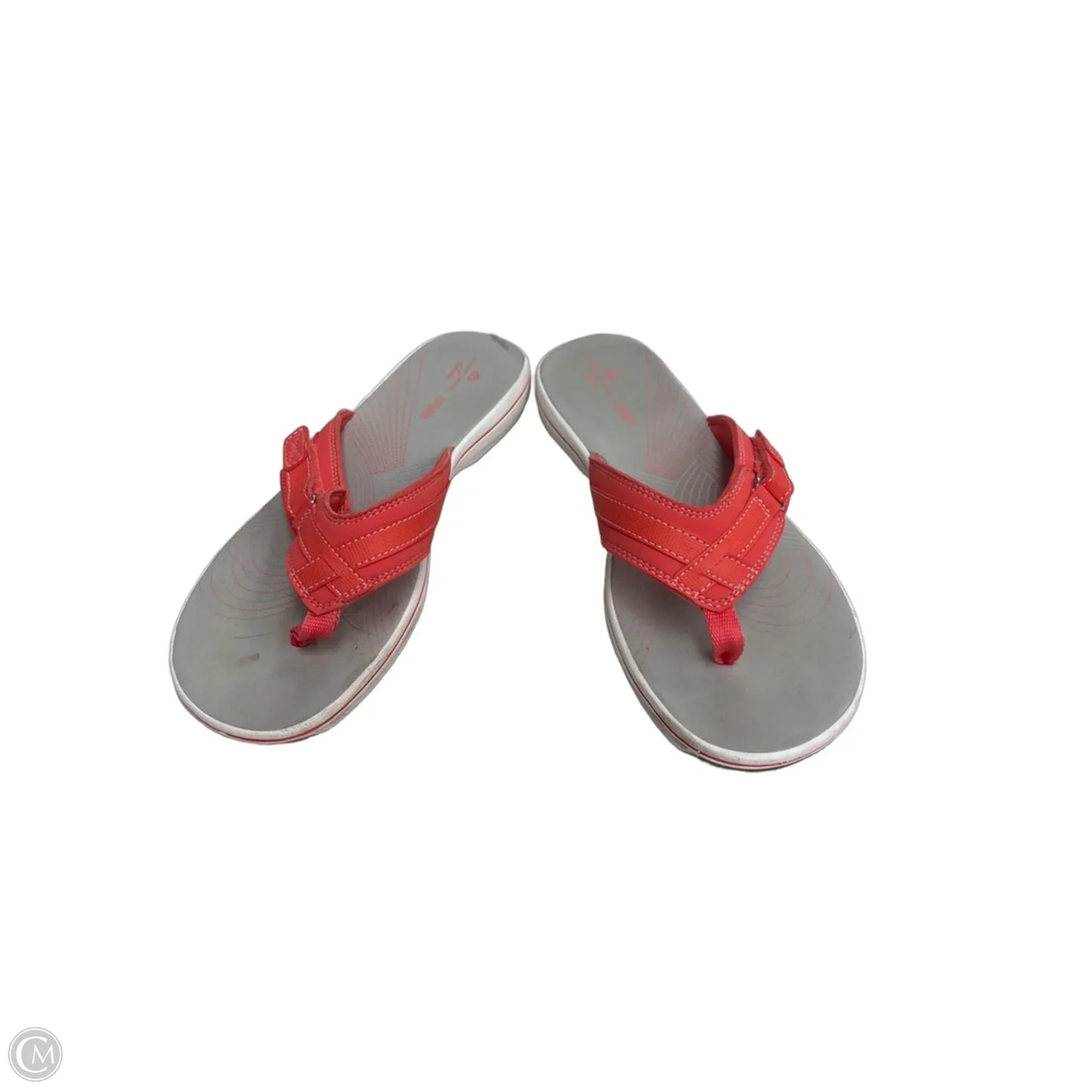 Sandals Flats By Clarks In Grey & Pink, Size: 9