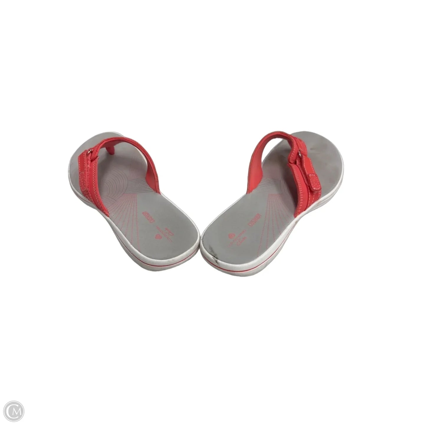Sandals Flats By Clarks In Grey & Pink, Size: 9