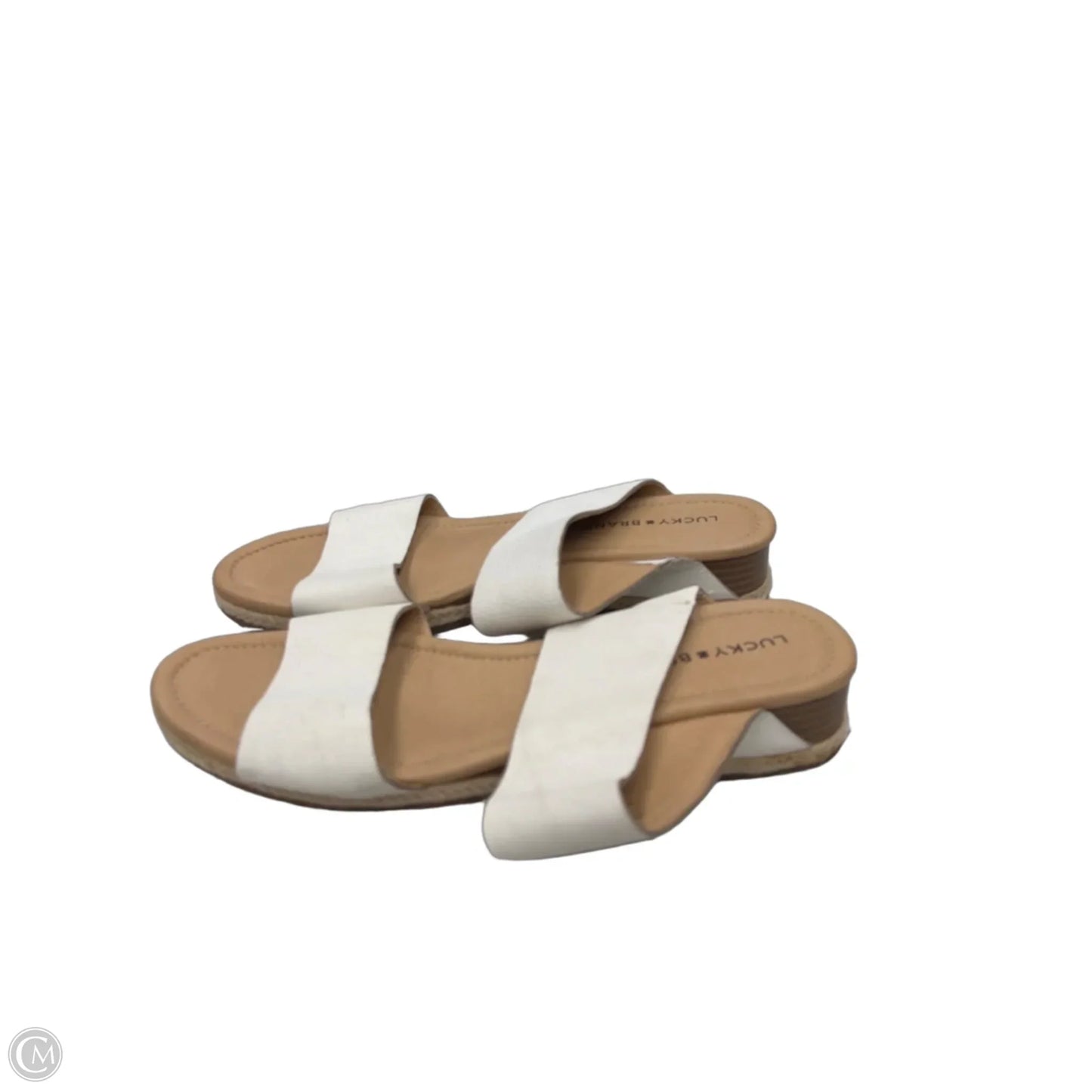 Sandals Flats By Lucky Brand In Tan & White, Size: 9.5