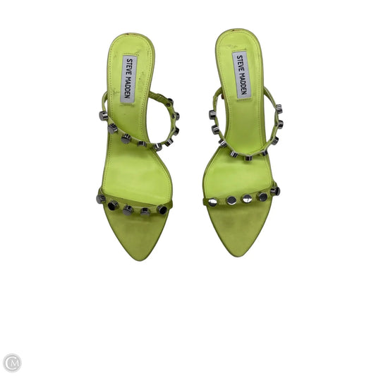 Sandals Heels Stiletto By Steve Madden In Green, Size: 8