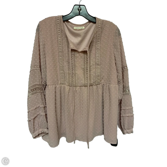 Top Long Sleeve By Indigo Soul In Pink, Size: L