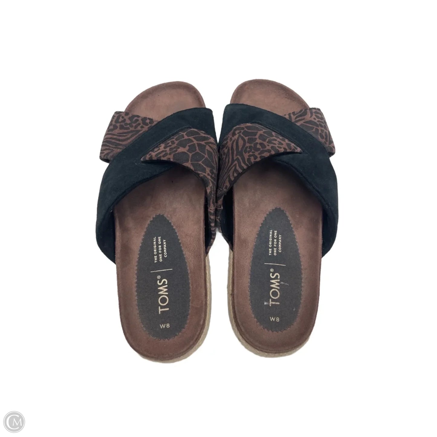 Sandals Flats By Toms In Black & Brown, Size: 8