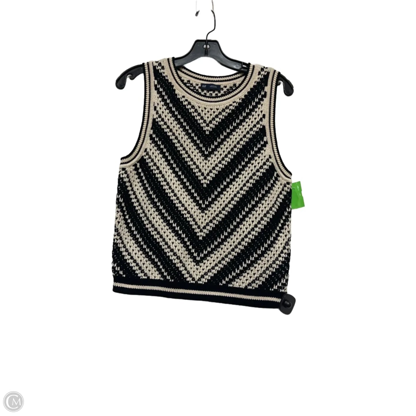 Top Sleeveless By Gap In Black & Brown, Size: M