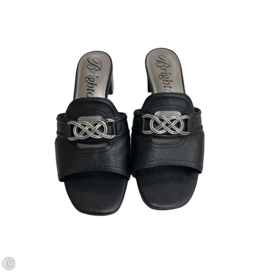 Sandals Heels Block By Brighton In Black & Silver, Size: 7.5
