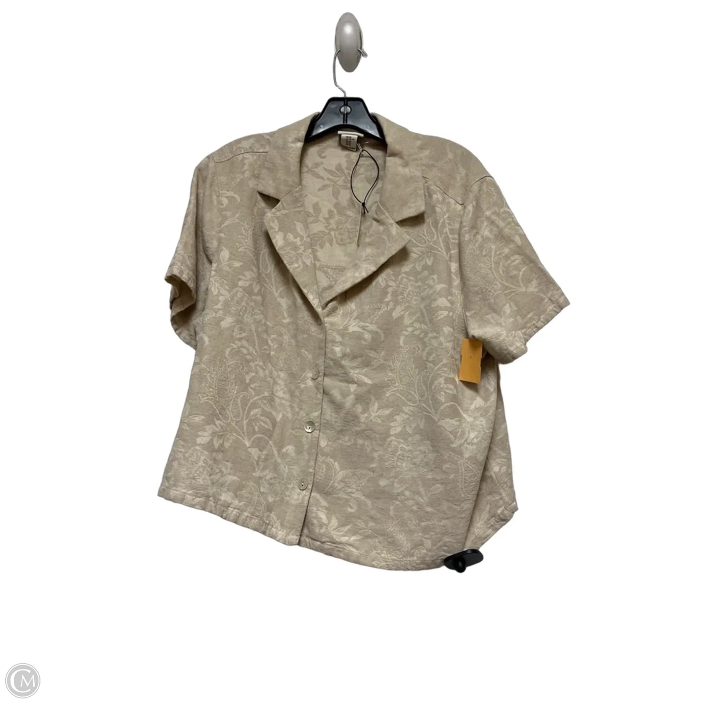 Top Short Sleeve By Rachel Zoe In Tan, Size: Xl