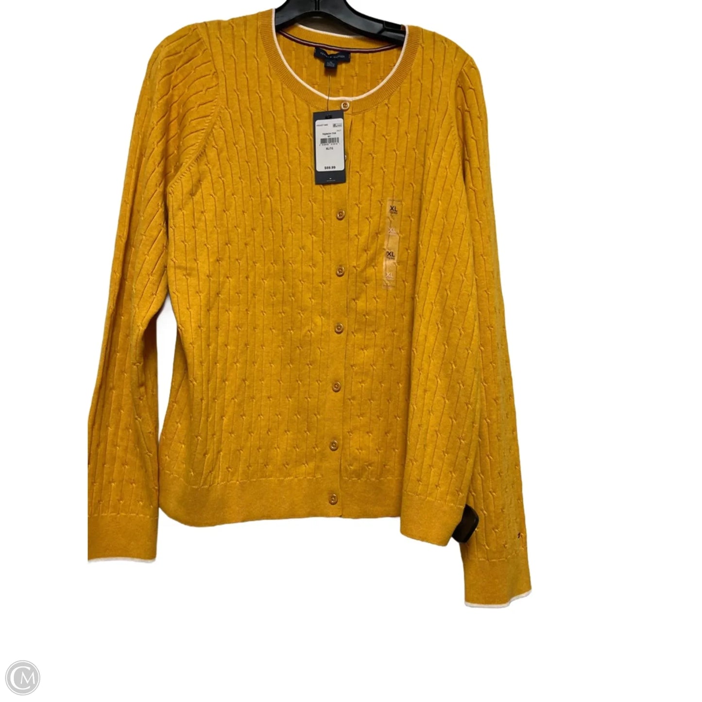 Top Long Sleeve By Tommy Hilfiger In Yellow, Size: Xl