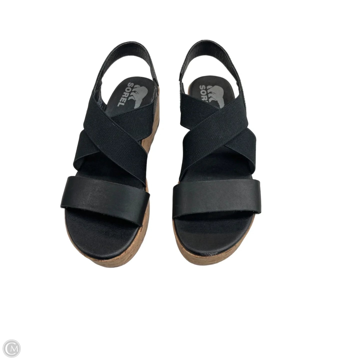 Sandals Heels Platform By Sorel In Black & Brown, Size: 7