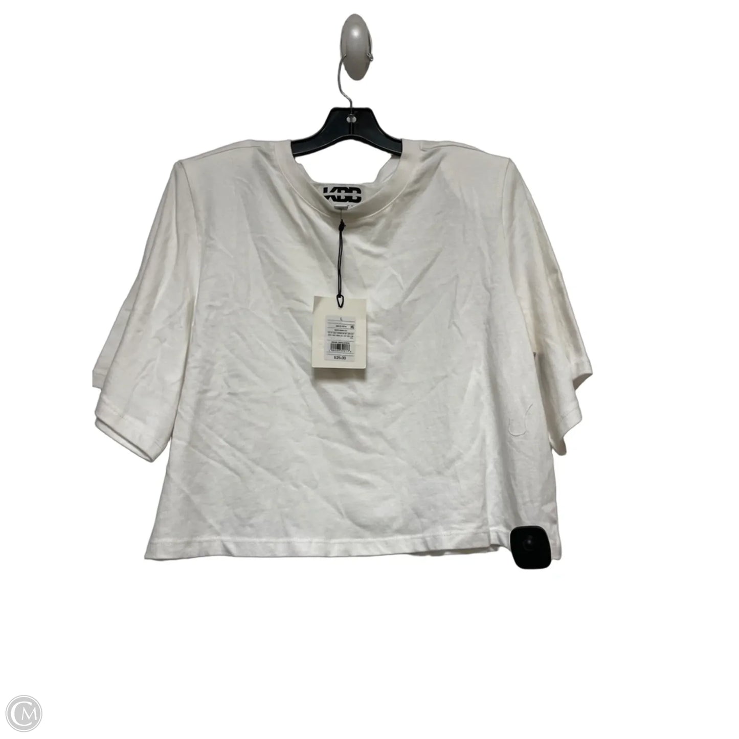 Top Short Sleeve Basic By Clothes Mentor In White, Size: L