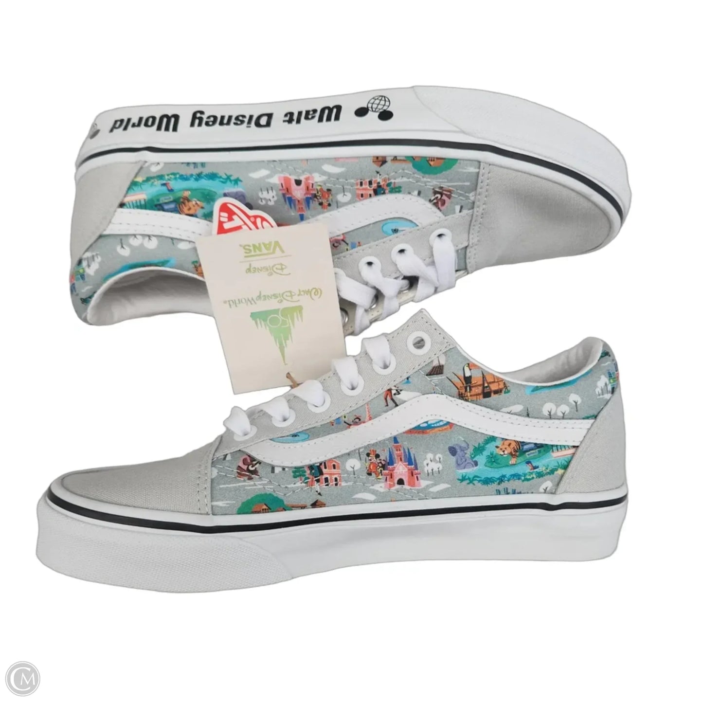 Shoes Sneakers By Vans In Grey & White, Size: 6.5