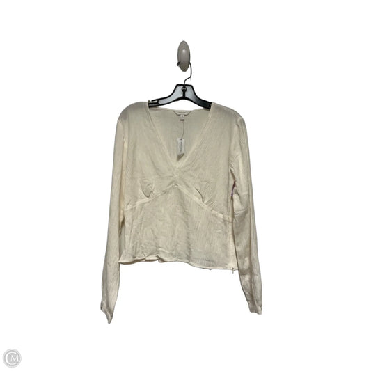 Top Long Sleeve By Banana Republic In Cream, Size: M