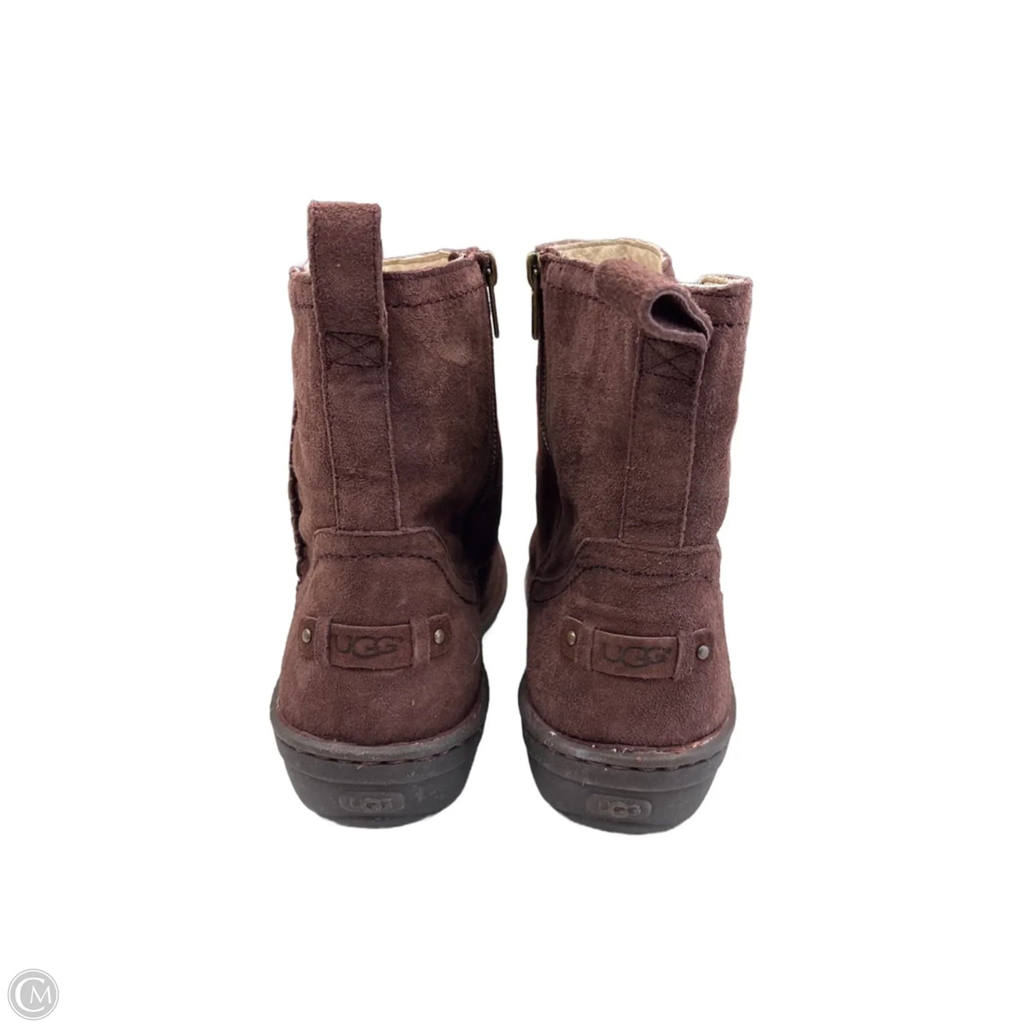 Boots Designer By Ugg In Brown, Size: 12