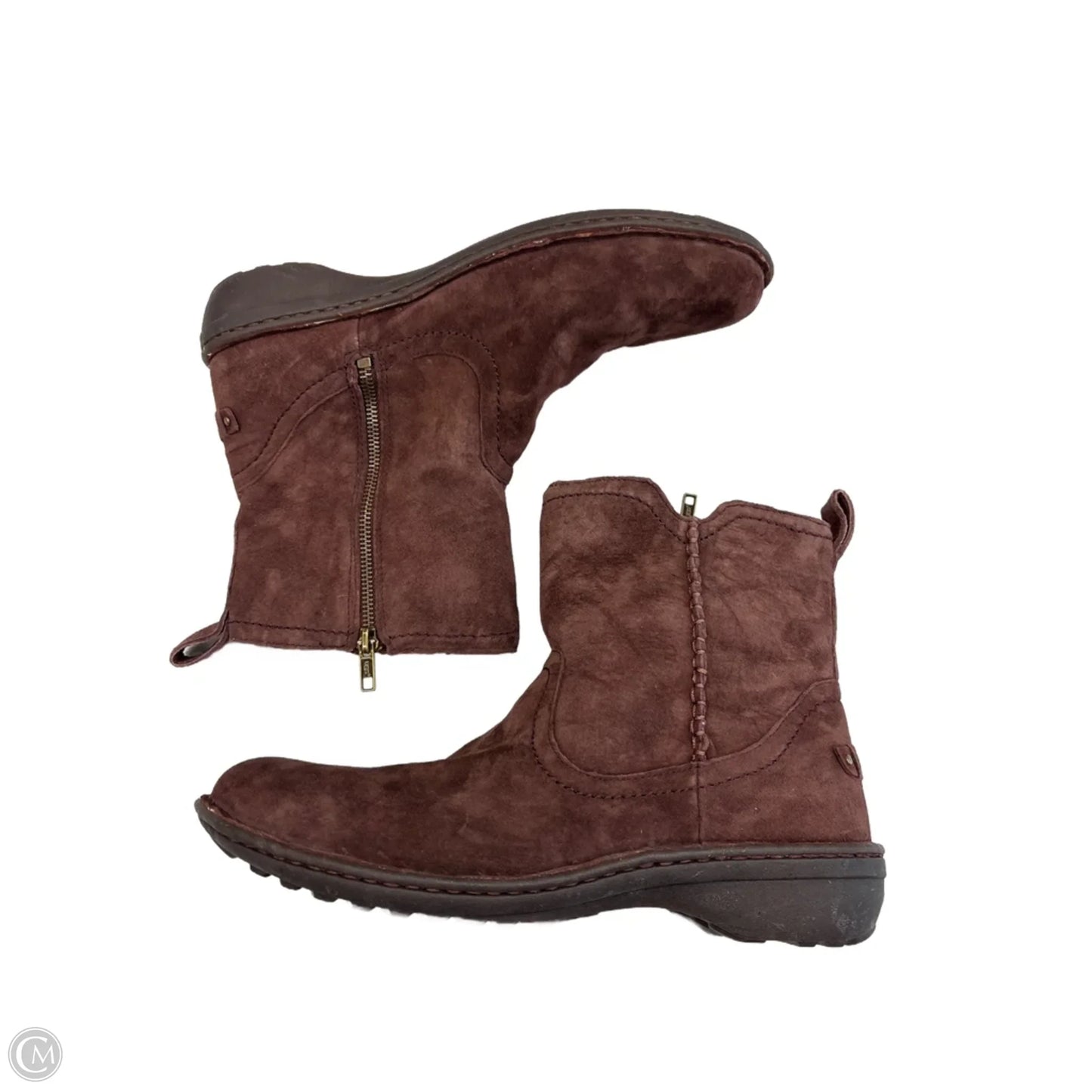 Boots Designer By Ugg In Brown, Size: 12