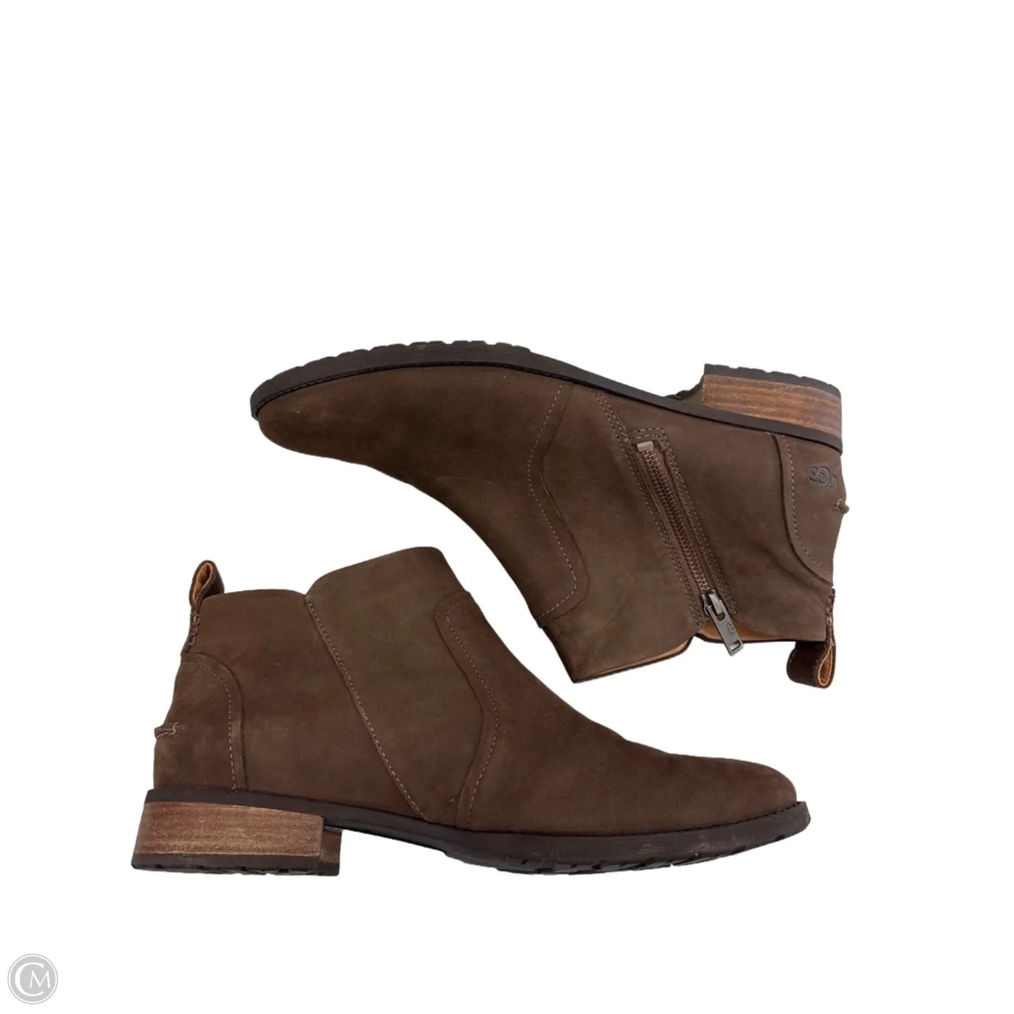 Boots Designer By Ugg In Brown, Size: 12