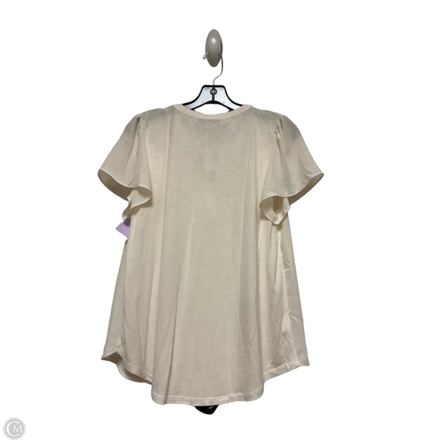 Top Short Sleeve By Loft In Cream, Size: M