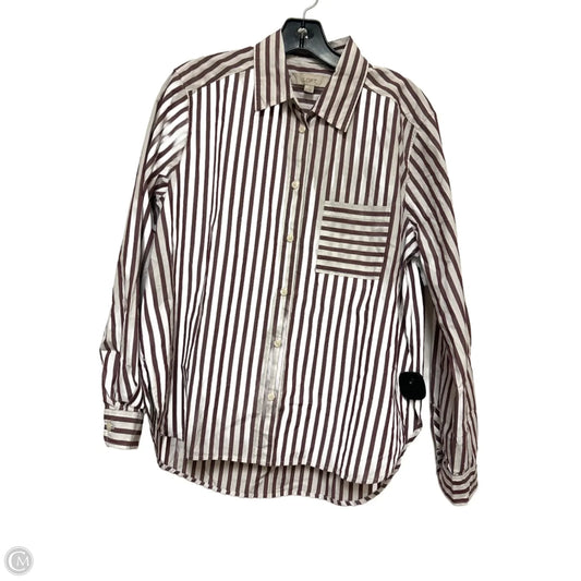 Top Long Sleeve By Loft In Striped Pattern, Size: M