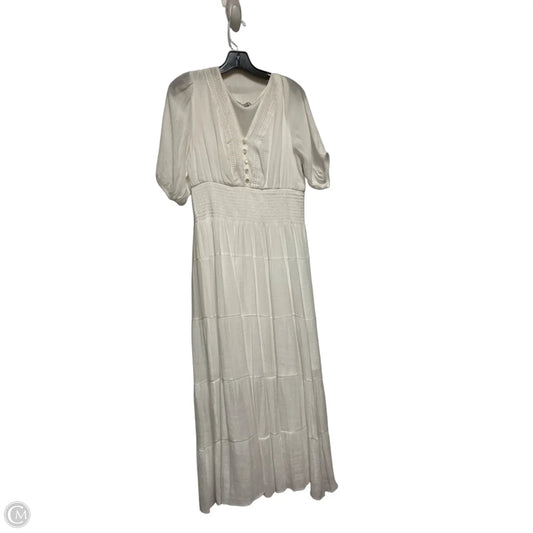 Dress Casual Midi By Clothes Mentor In White, Size: L