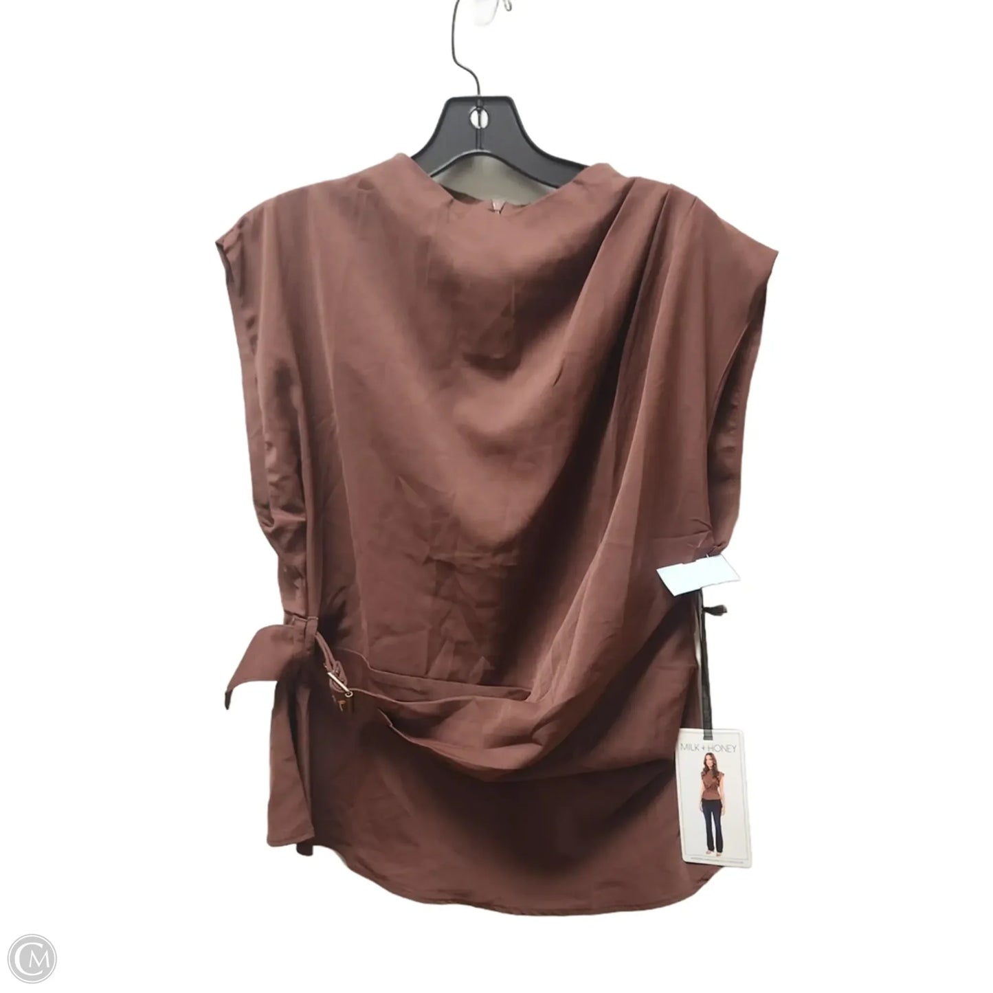 Top Sleeveless By Milk & Honey In Brown, Size: L