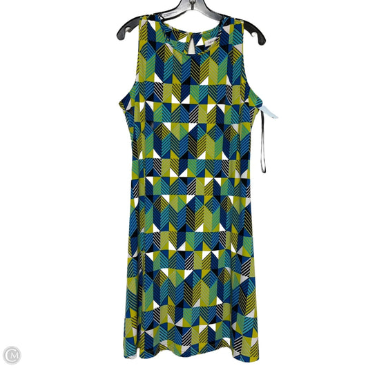 Dress Casual Short By Calvin Klein In Blue & Green, Size: L