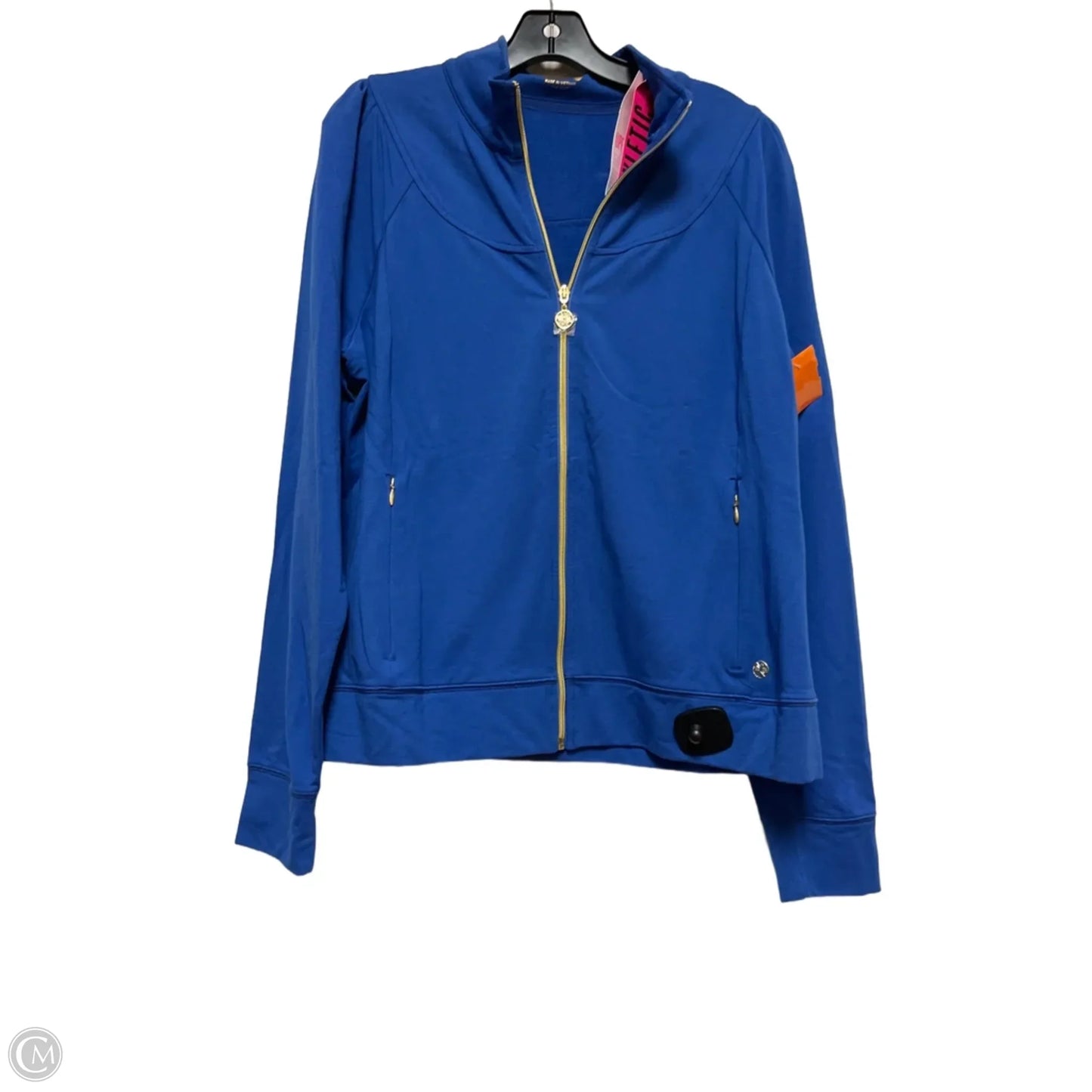 Jacket Designer By Lilly Pulitzer In Blue & Gold, Size: Xl