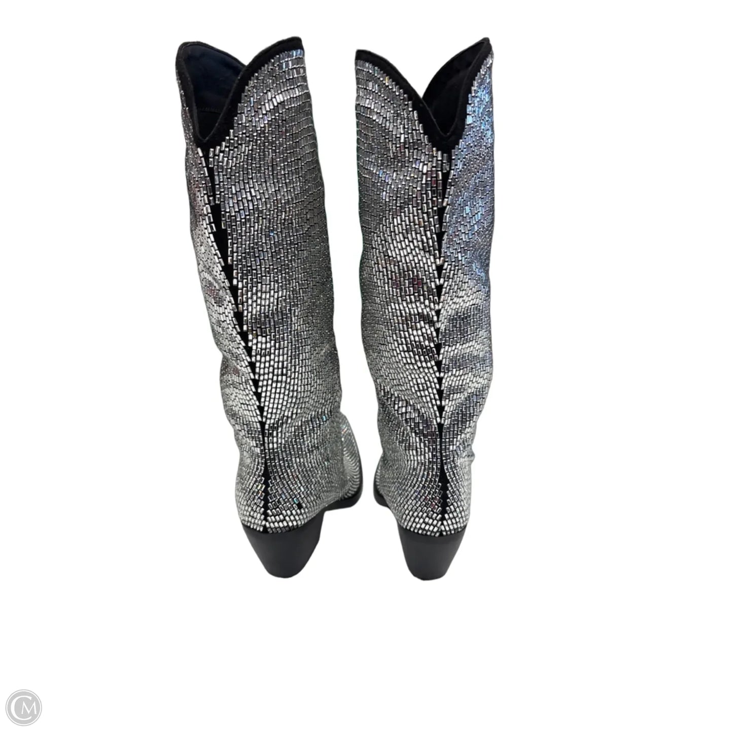 Boots Western By Azalea Wang In Black & Silver, Size: 8.5