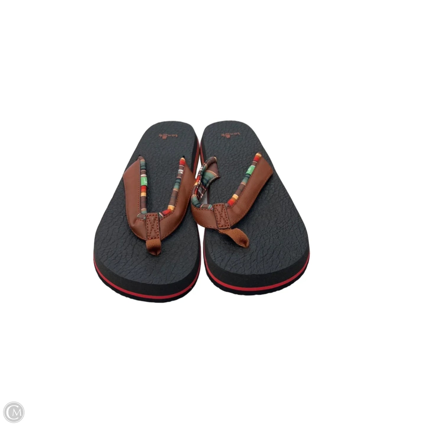 Sandals Flats By Sanuk In Black & Brown, Size: 9