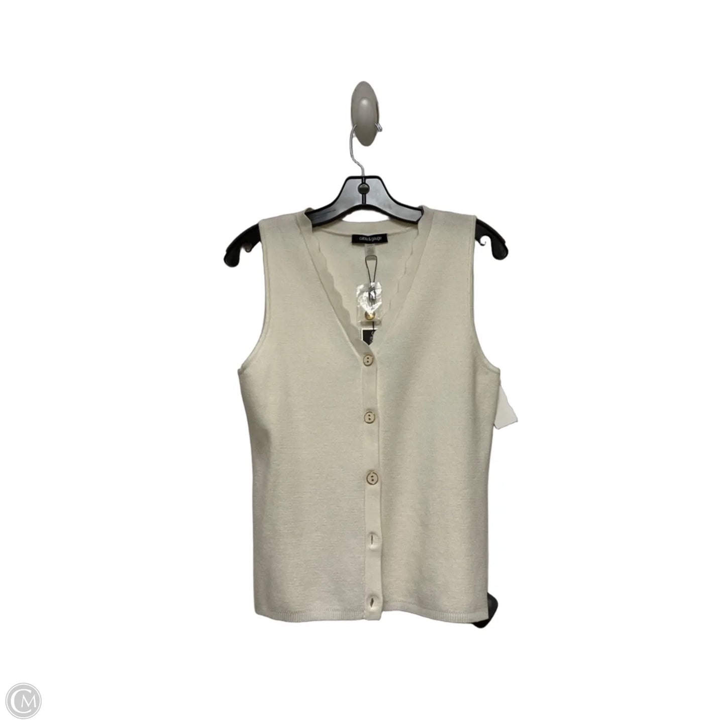 Top Sleeveless By Cable And Gauge In Cream, Size: S