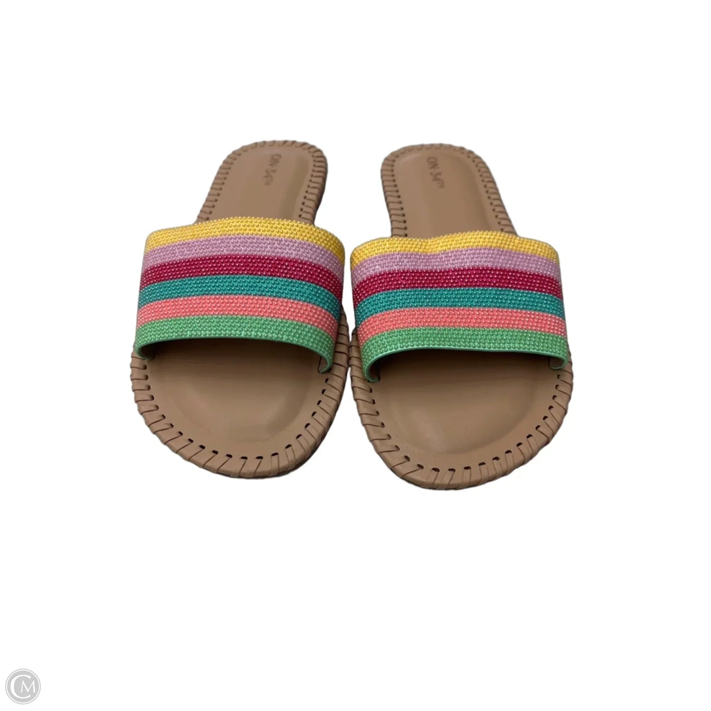 Sandals Flats By On 34th In Striped Pattern, Size: 9