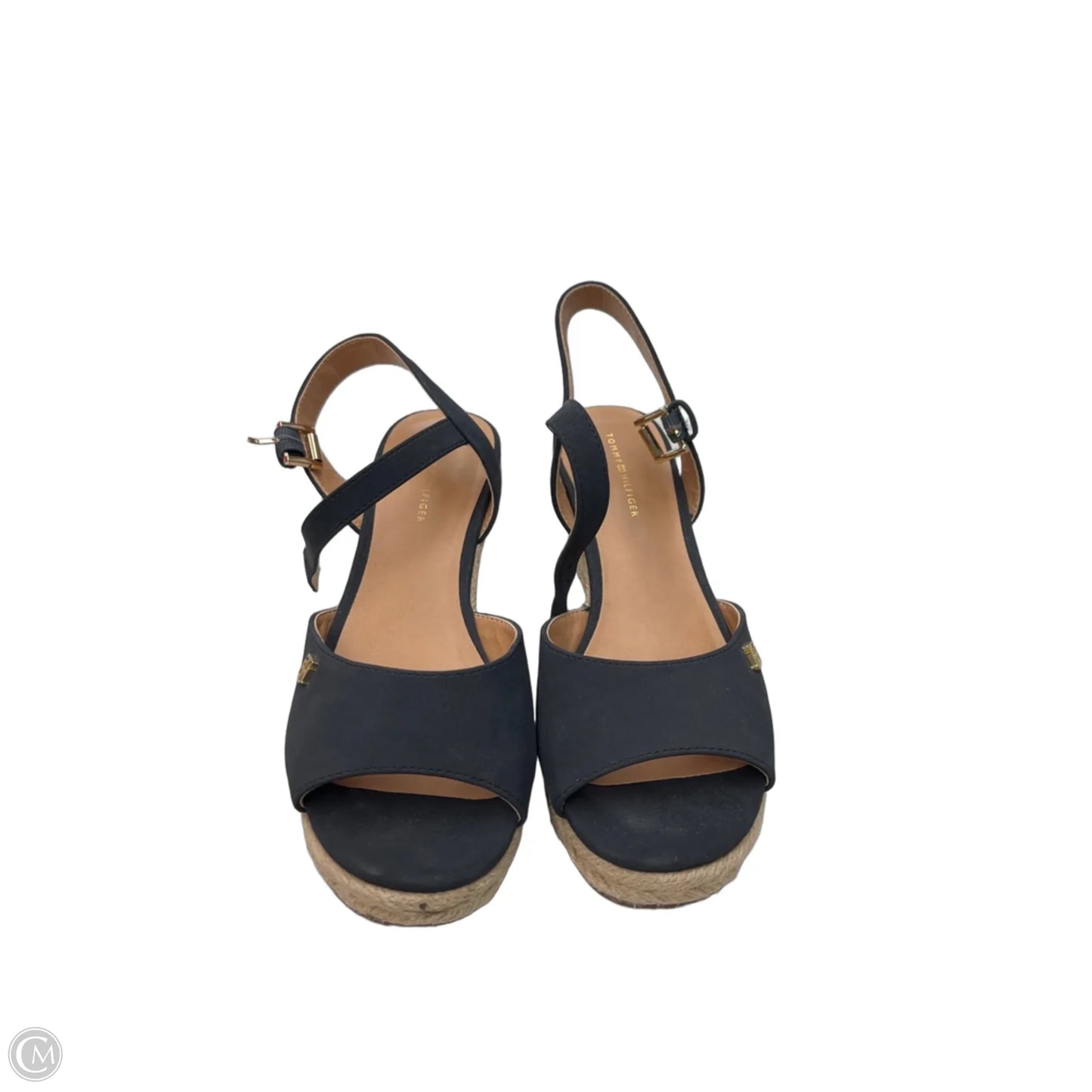 Sandals Heels Wedge By Tommy Hilfiger In Black, Size: 7