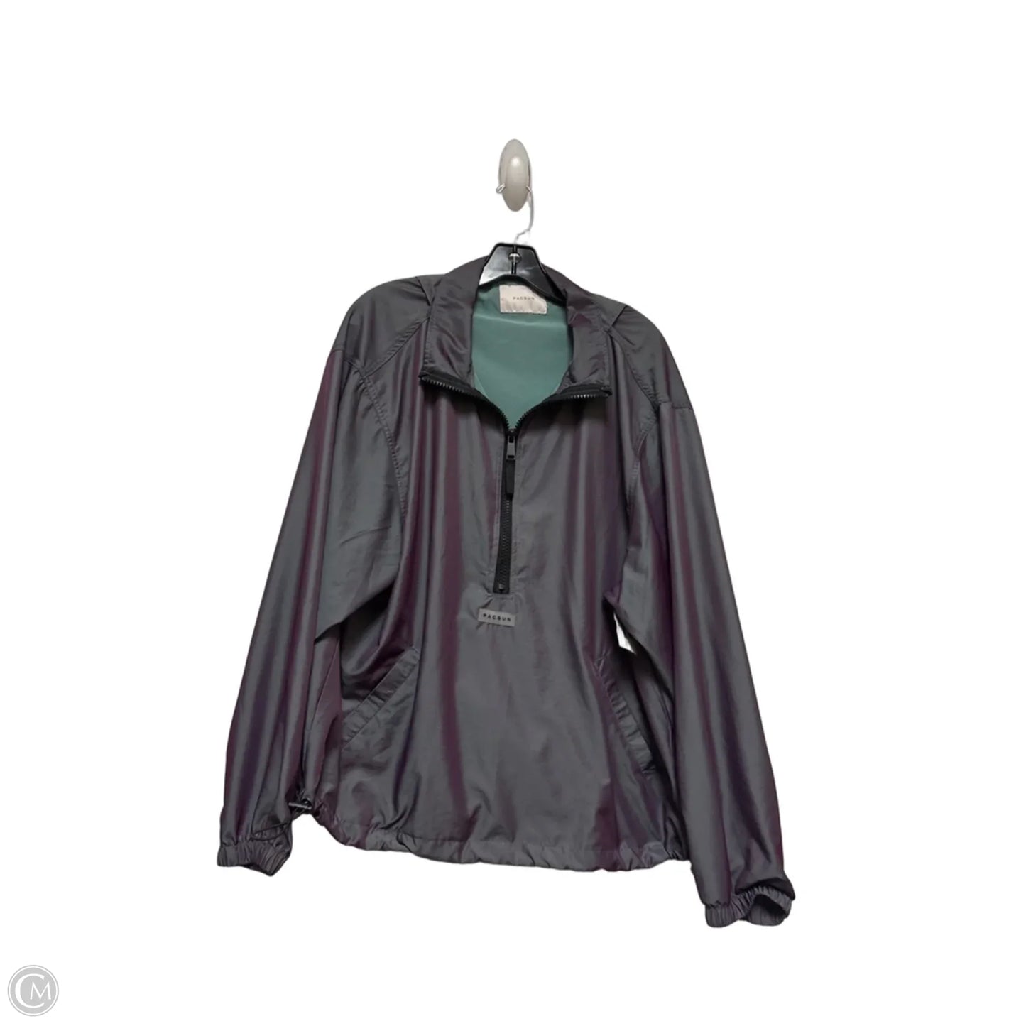 Jacket Windbreaker By Pacsun In Grey & Purple, Size: M