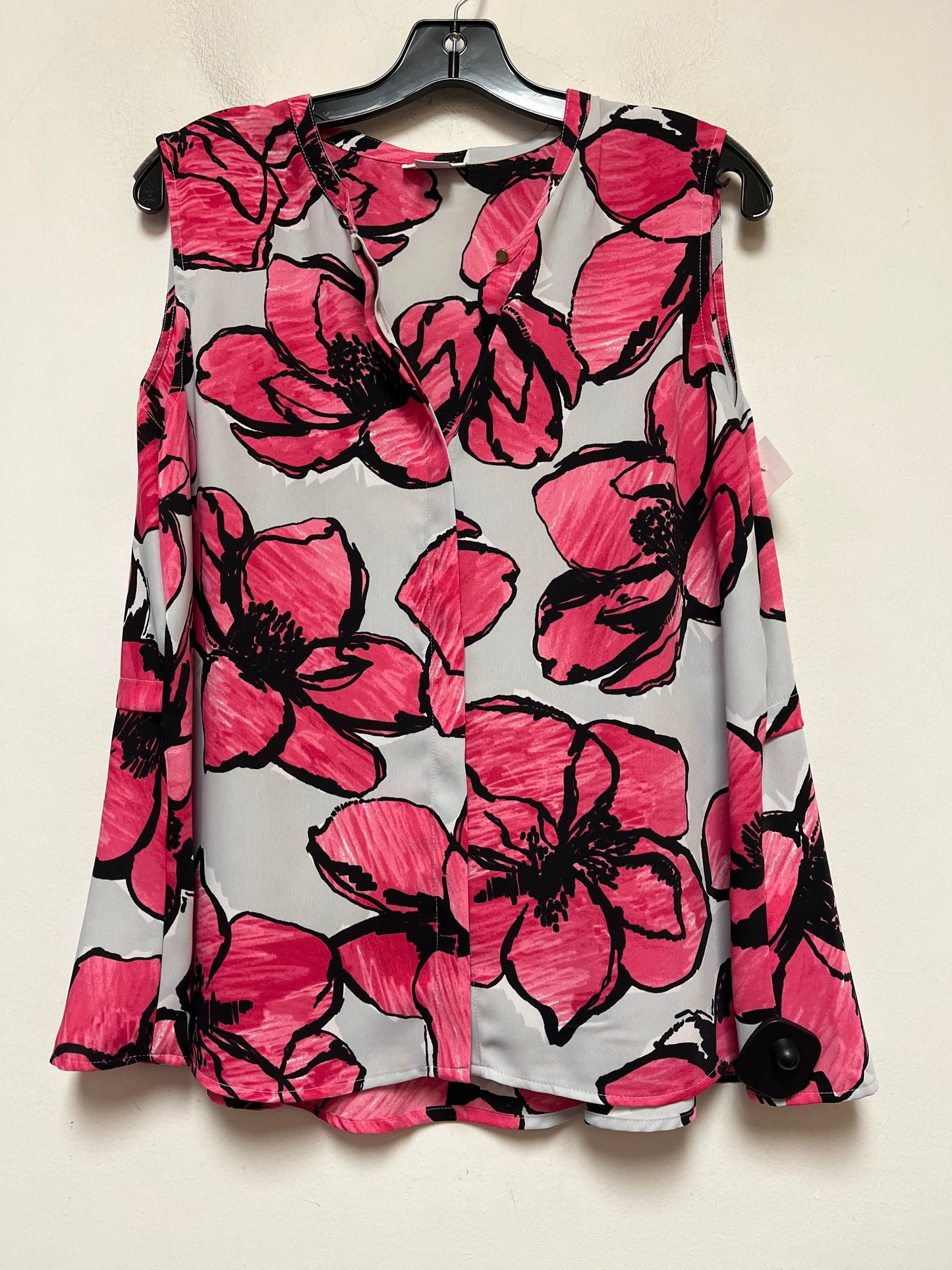 Top Sleeveless By Liz Claiborne In Floral Print, Size: L