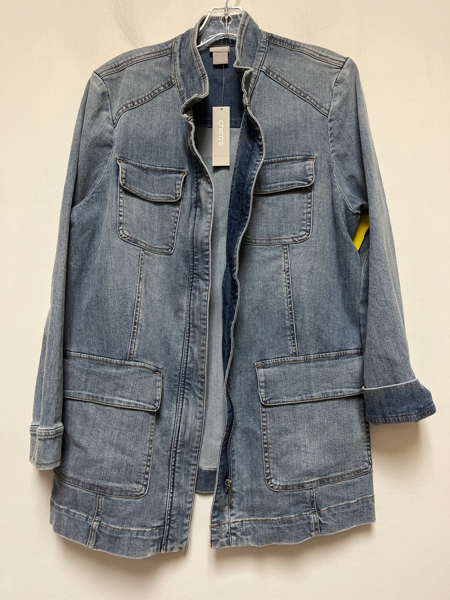 Jacket Denim By Chicos In Blue Denim, Size: L