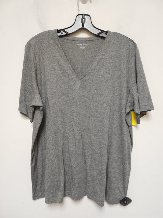 Top Short Sleeve Basic By Eileen Fisher In Grey, Size: L