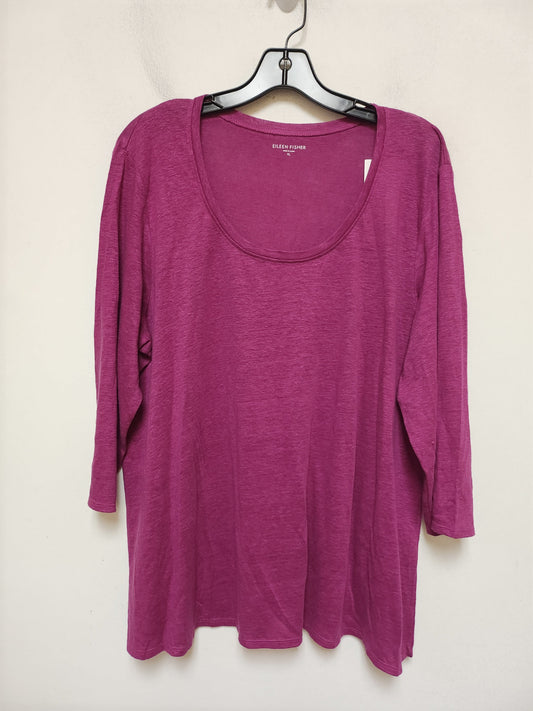 Top Long Sleeve Basic By Eileen Fisher In Purple, Size: Xl