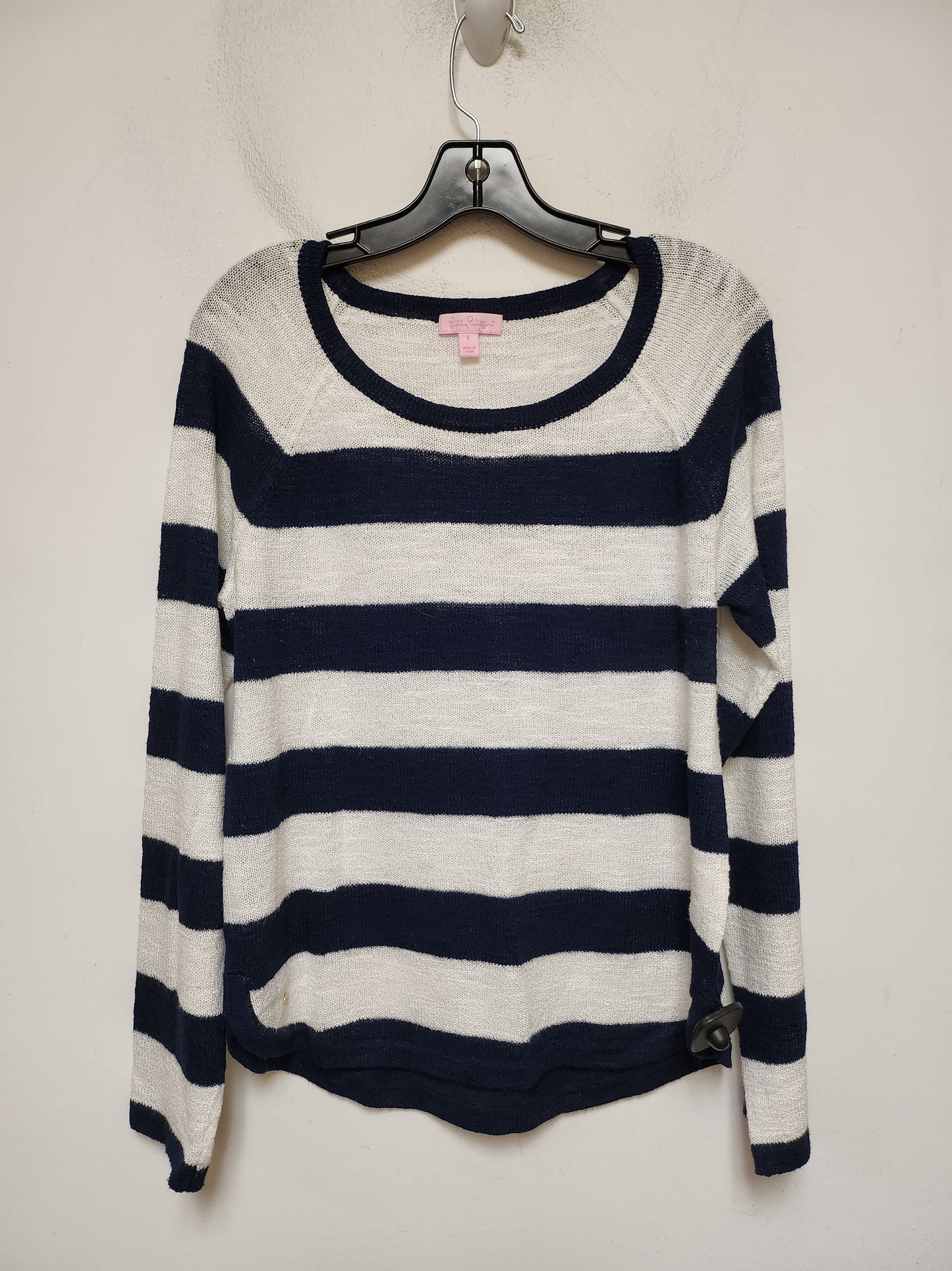 Sweater Designer By Lilly Pulitzer In Striped Pattern, Size: L