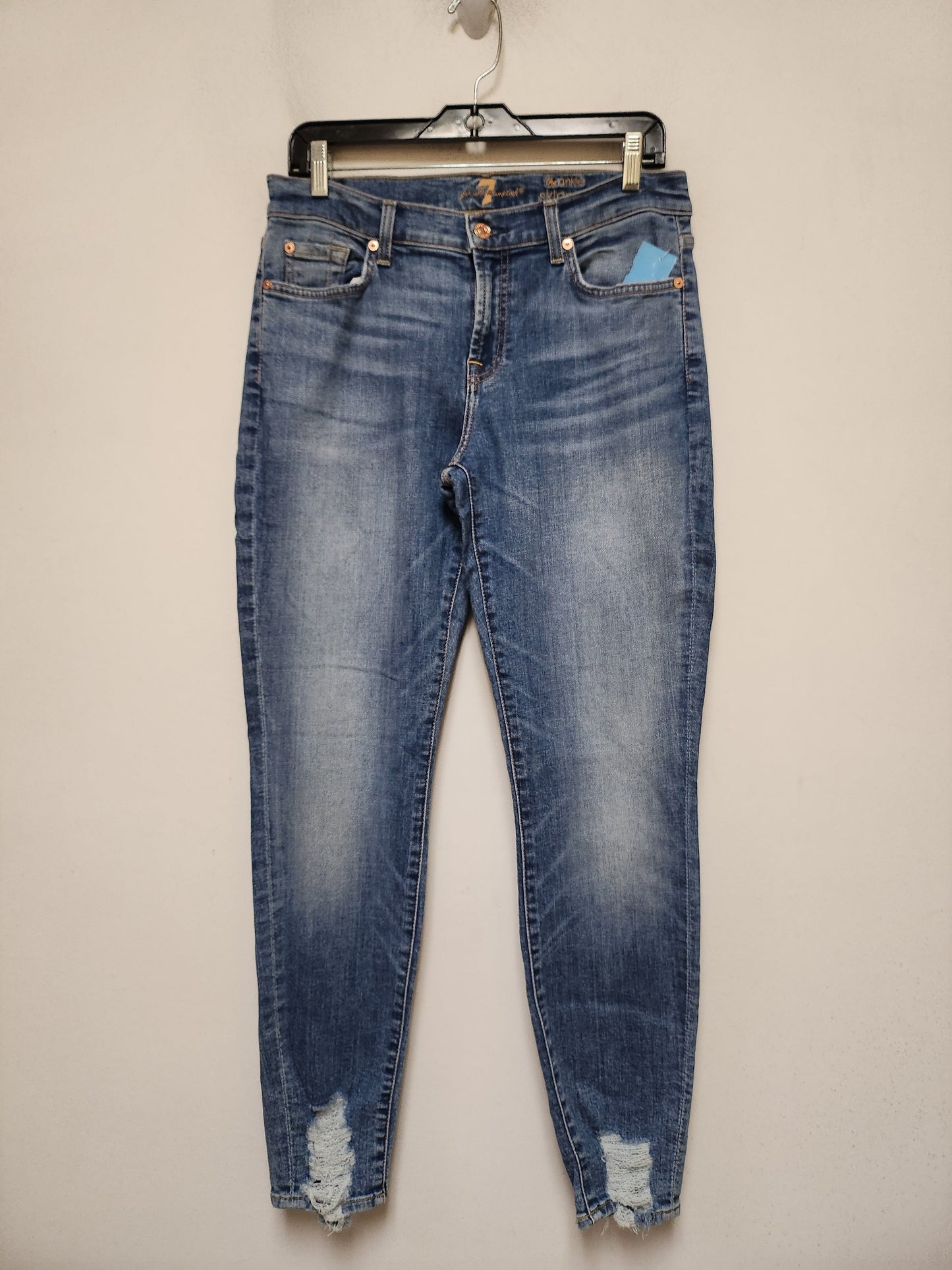 Jeans Skinny By 7 For All Mankind In Blue Denim, Size: 6