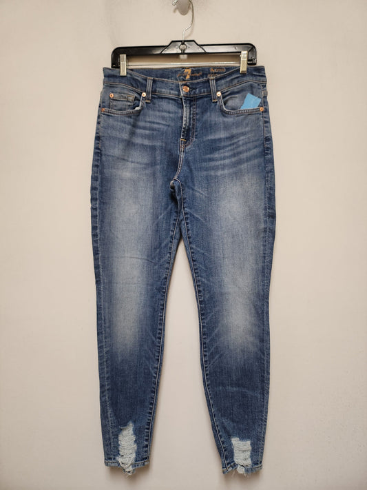 Jeans Skinny By 7 For All Mankind In Blue Denim, Size: 6