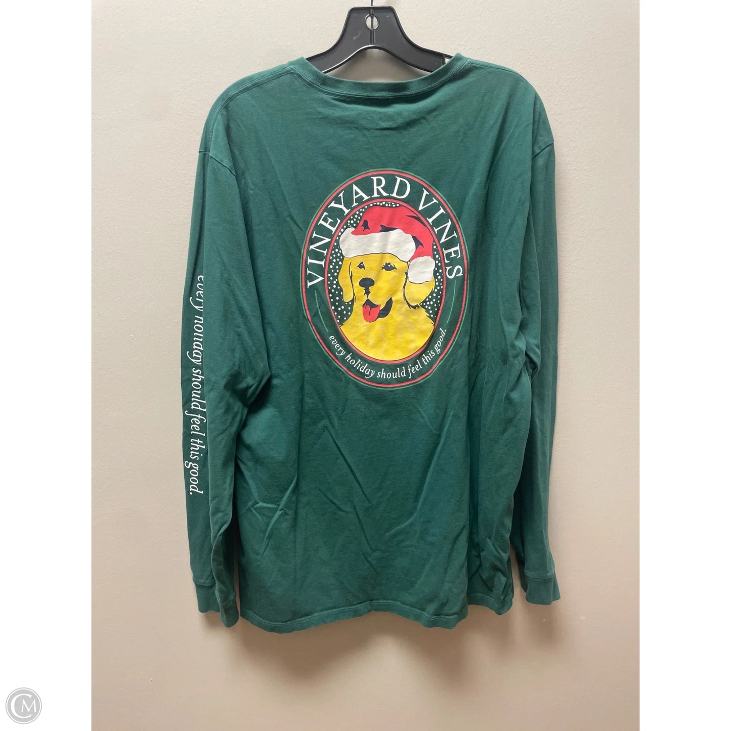 Top Long Sleeve Basic By Vineyard Vines In Green, Size: L