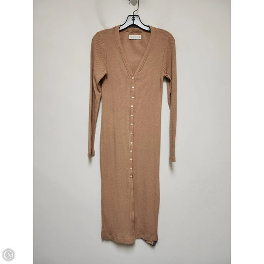 Dress Casual Midi By Abercrombie And Fitch In Tan, Size: S