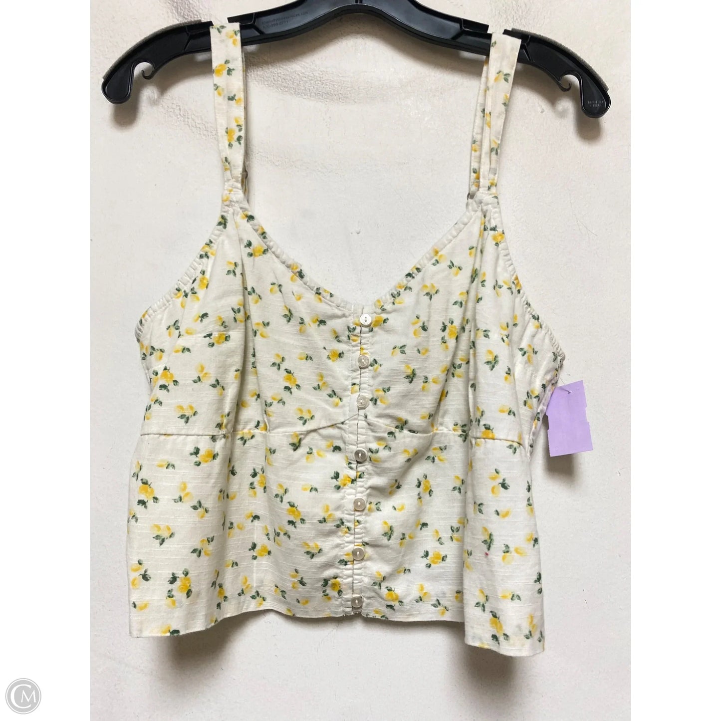 Tank Top By Abercrombie And Fitch In White & Yellow, Size: Xl