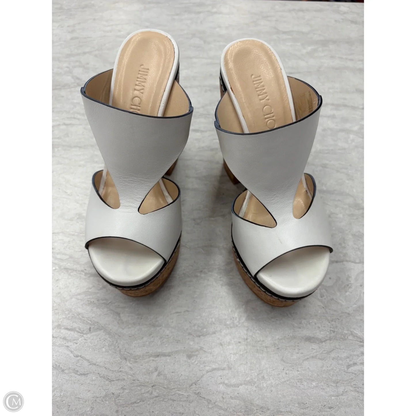 Shoes Luxury Designer By Jimmy Choo In White, Size: 5