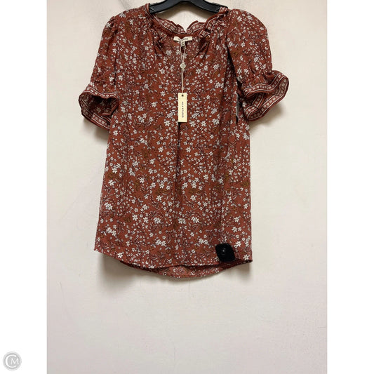 Top Short Sleeve By Max Studio In Floral Print, Size: M