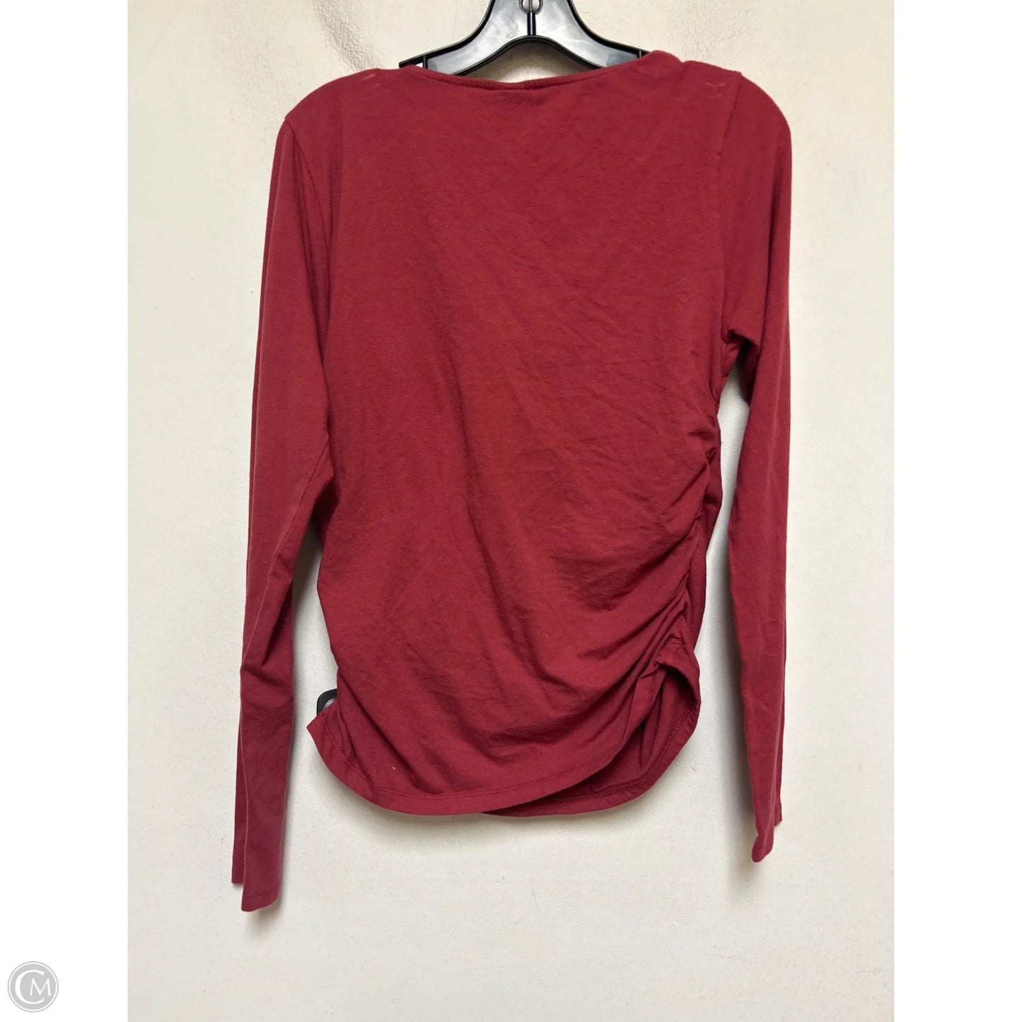 Top Long Sleeve By Wild Fable In Maroon, Size: L