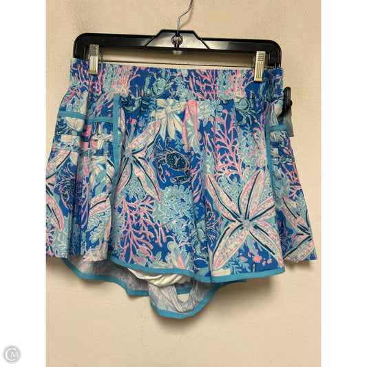 Athletic Shorts By Simply Southern In Blue & Pink, Size: L
