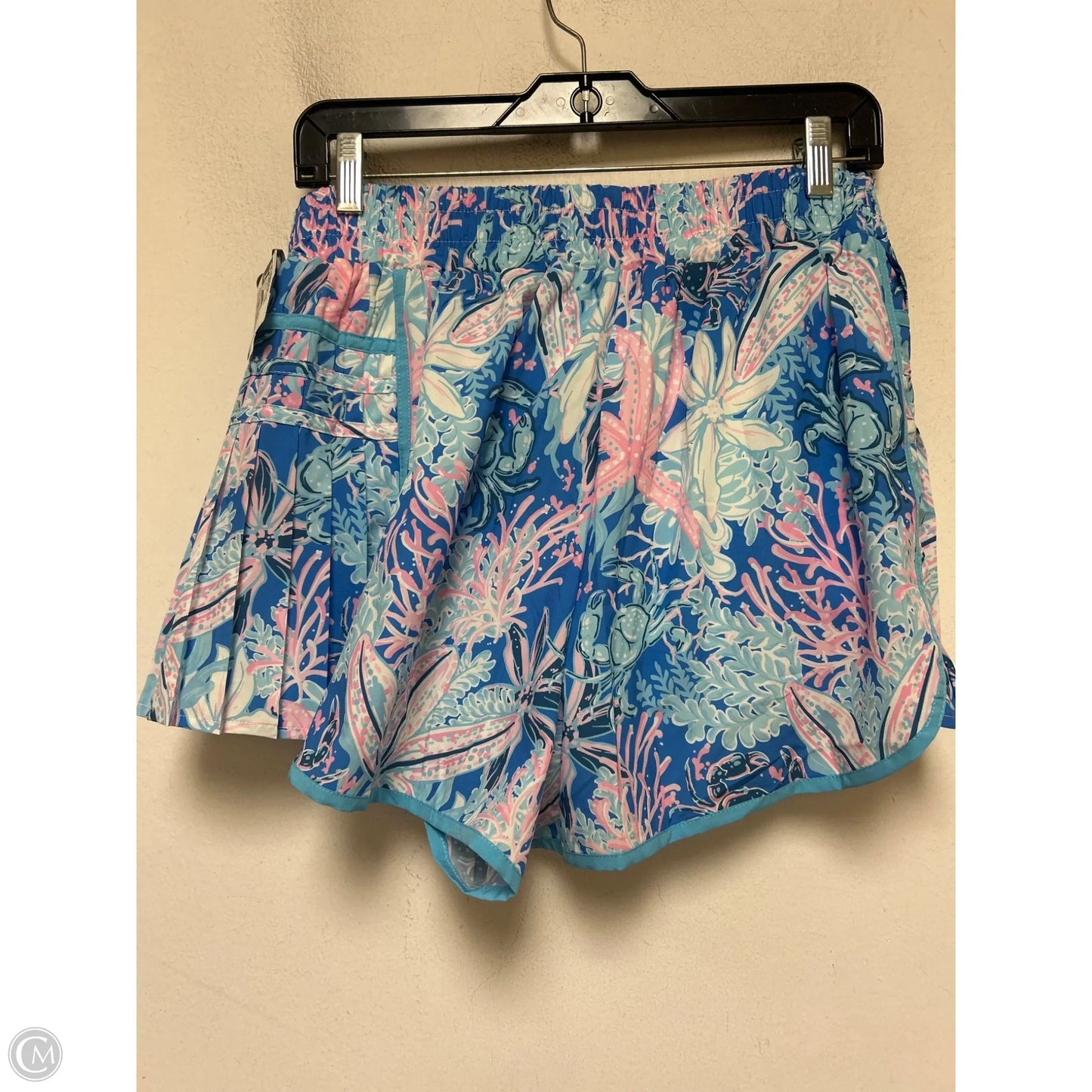 Athletic Shorts By Simply Southern In Blue & Pink, Size: L